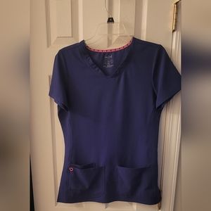 Navy v neck scrub top